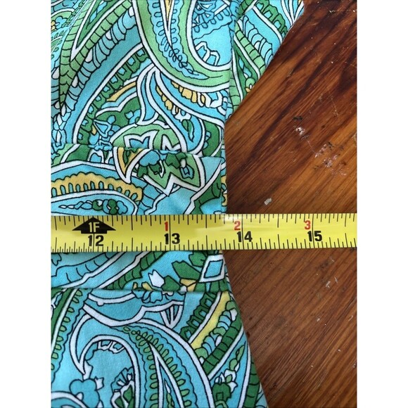 Jones New York Signature Dress Stretch Paisley Sleeveless Sheath Aqua 2P - Picture 5 of 6
